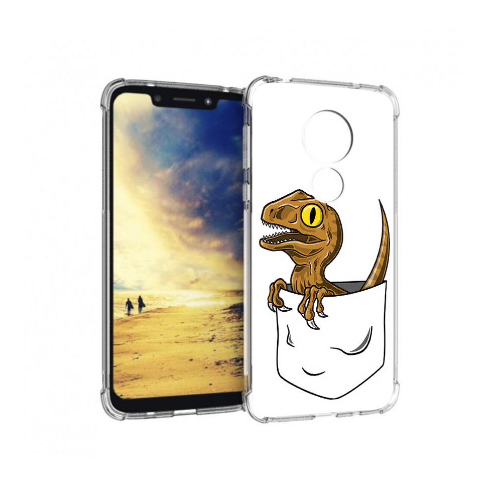 

Чехол MyPads Tocco для Motorola G7 Power динозавр в кармане (PT227059.362.327), Прозрачный, Tocco