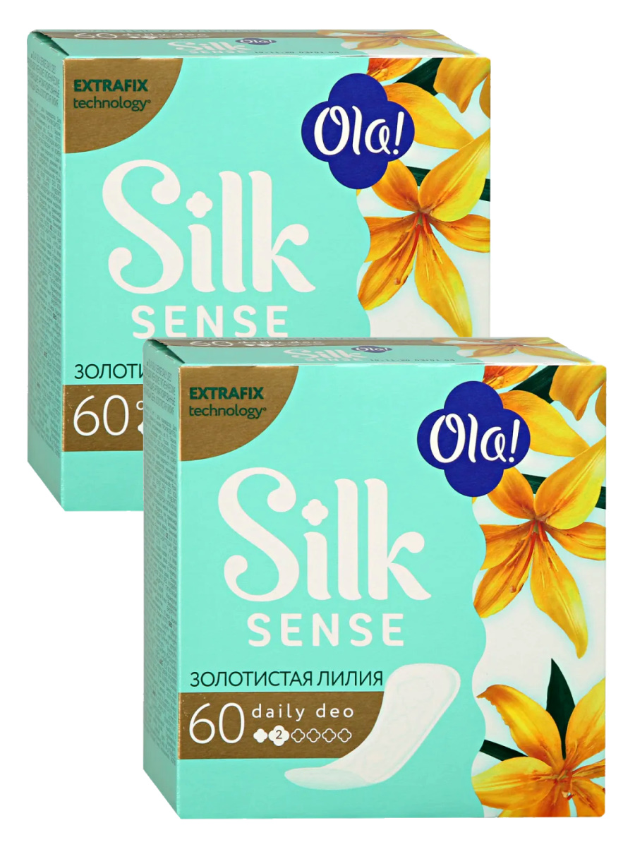 

Комплект Ola! SILK SENSE DAILY DEO Прокладки впитыв. Золотая лилия 60 шт/упак.х2 упак., Комплект Ola! SILK SENSE DAILY DEO Прокладки женс. гигиен. впитыв. Золотая лилия 60 шт/упак.х2 упак.