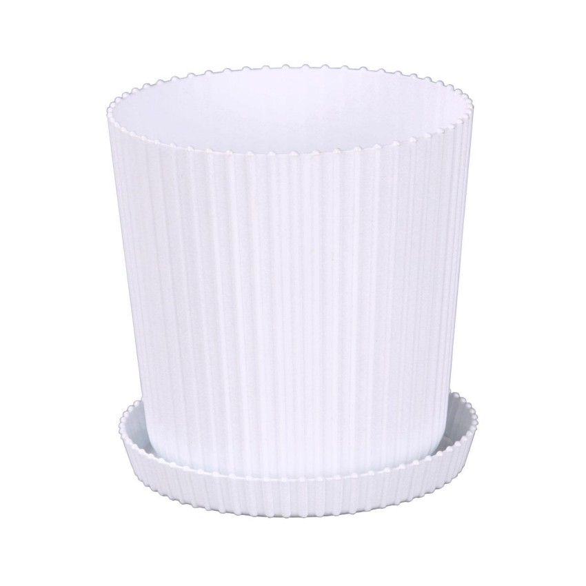 

Цветочный горшок Альтернатива с поддоном триумф M4965 2,5 л белый 1 шт., С поддоном триумф