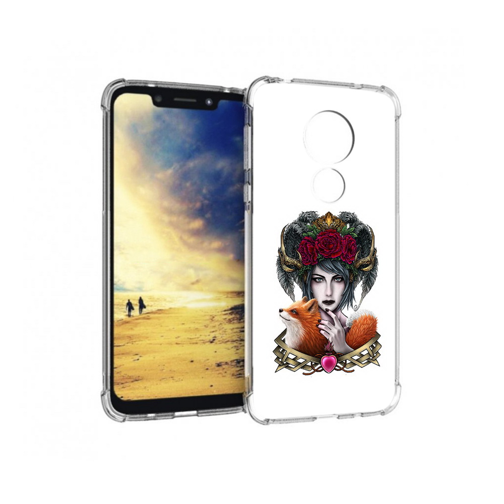 

Чехол MyPads Tocco для Motorola G7 Power девушка с лисой (PT227059.362.314), Прозрачный, Tocco