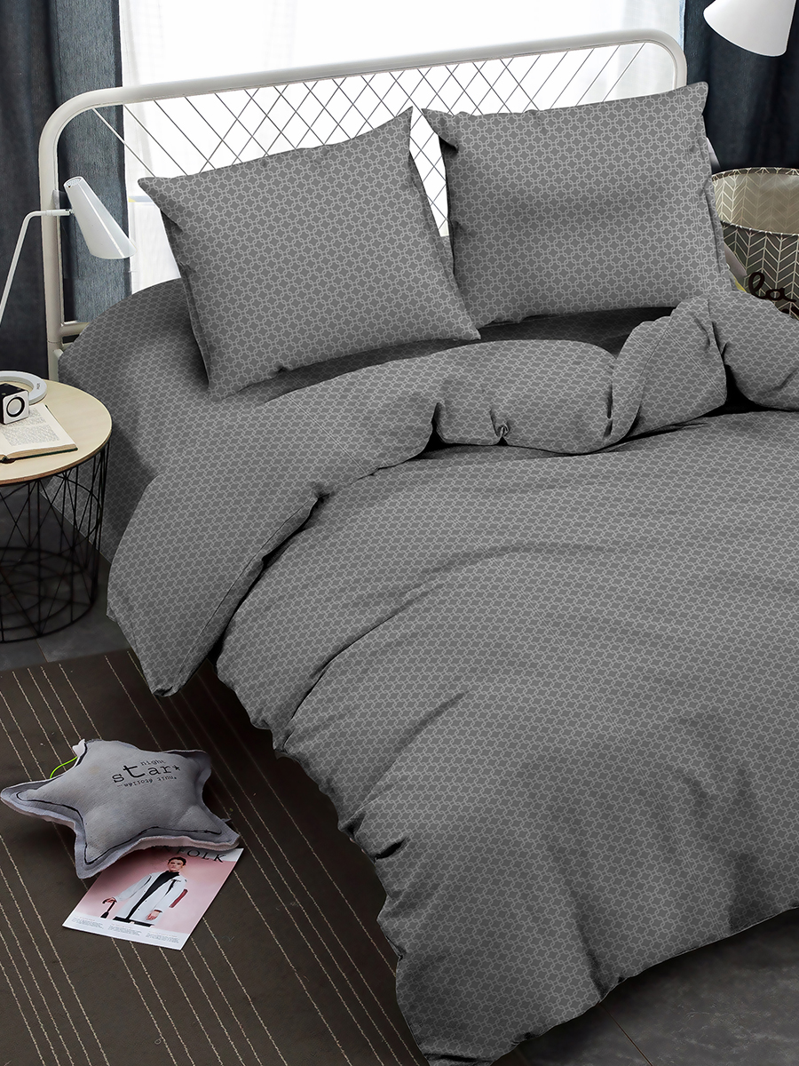 Комплект постельного белья Amore Mio 2-спальный, микрофибра, абстракция, 2 наволочки 70х70
