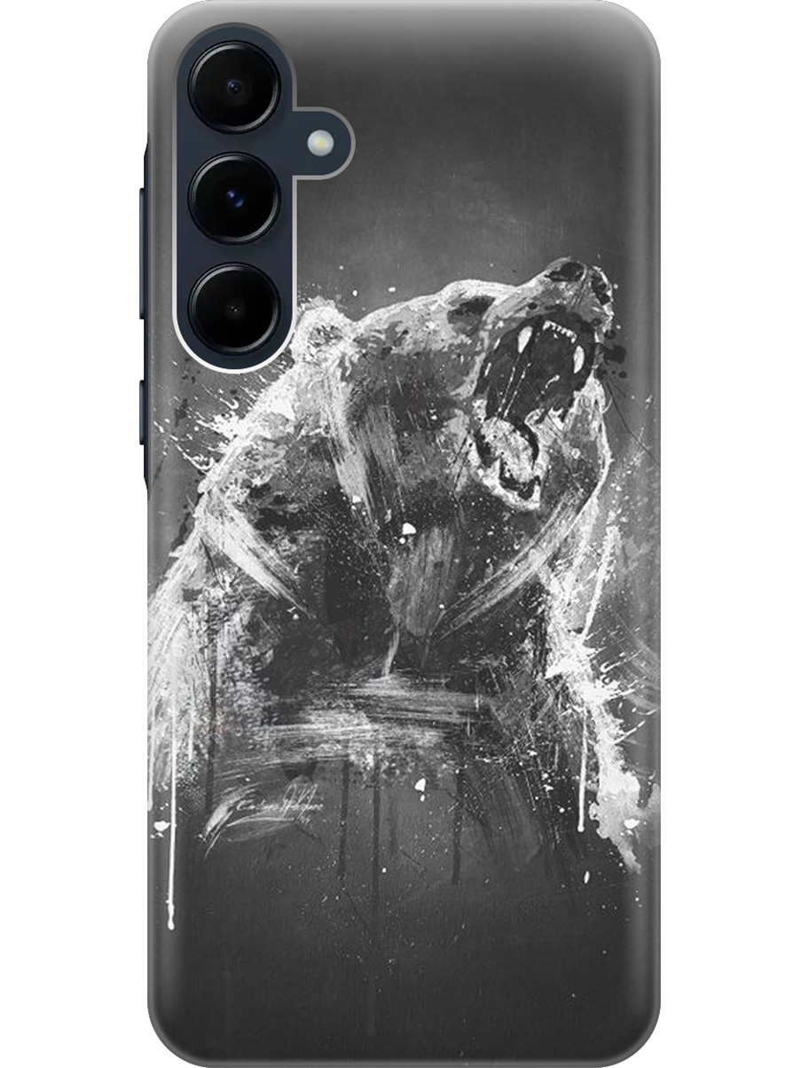 

Силиконовый чехол на Samsung Galaxy A35 с рисунком "Разъяренный медведь", Коричневый;серый;черный, 20012130