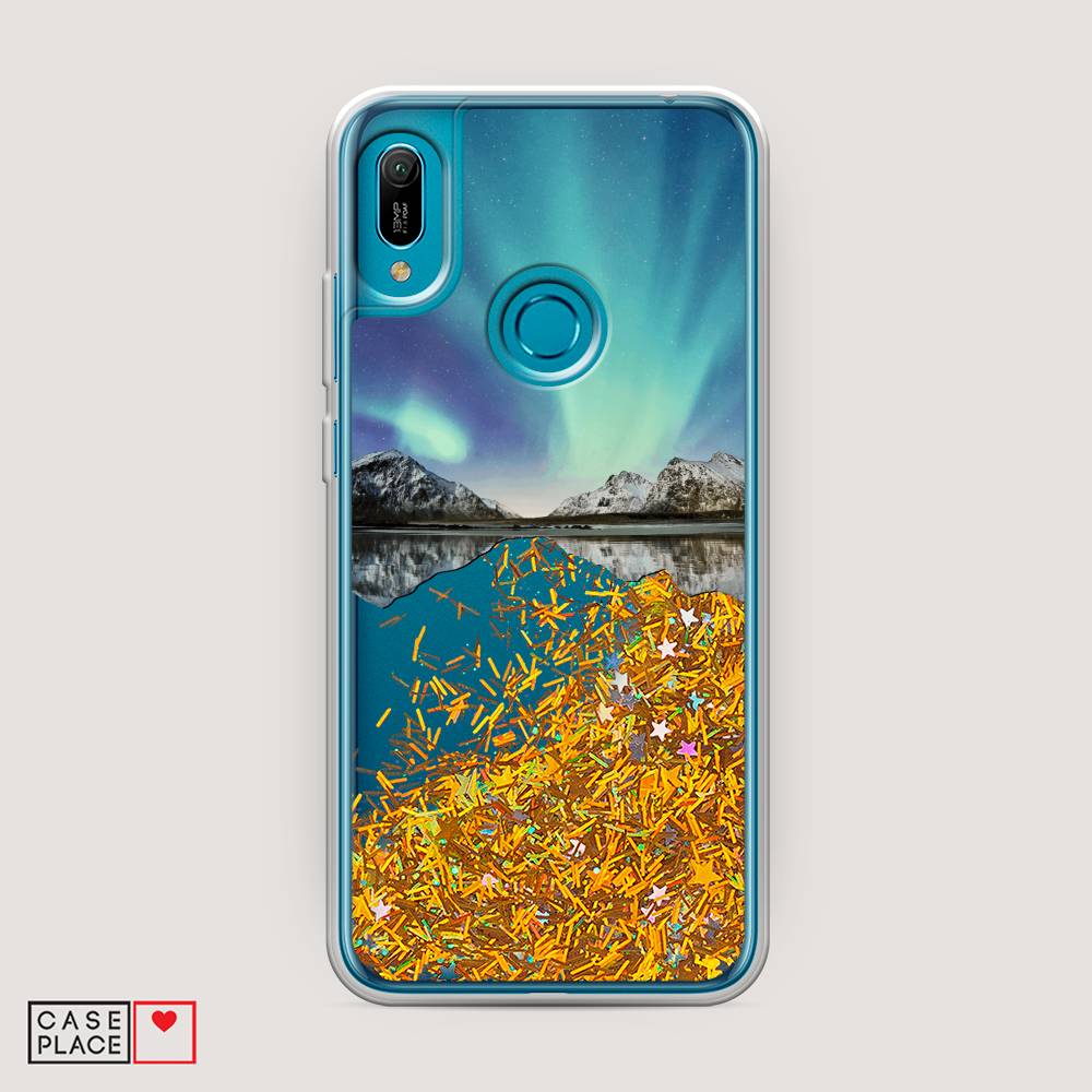 

Чехол Awog на Huawei Y6 2019 "Горное озеро и сияние", Голубой, 68690-1