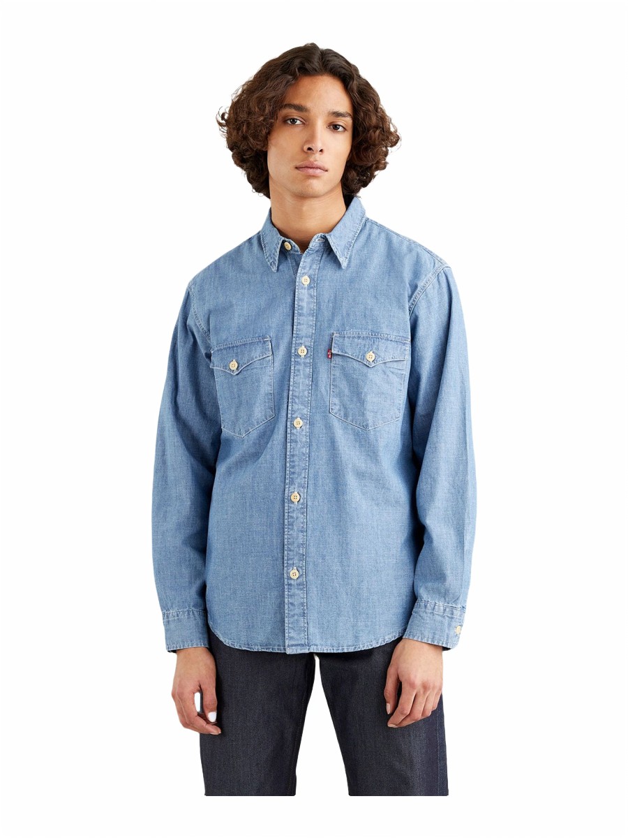 Рубашка мужская Levi's Men Relaxed Fit Western Shirt синяя XS