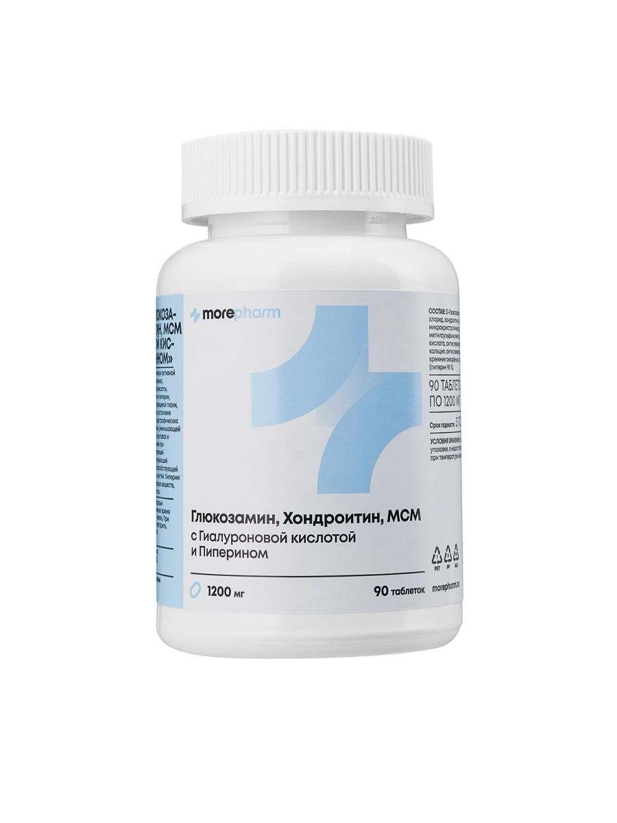 

Пищевая добавка Morepharm 1200 мг глюкозамин хондроитин МСМ таблетки 90 шт.