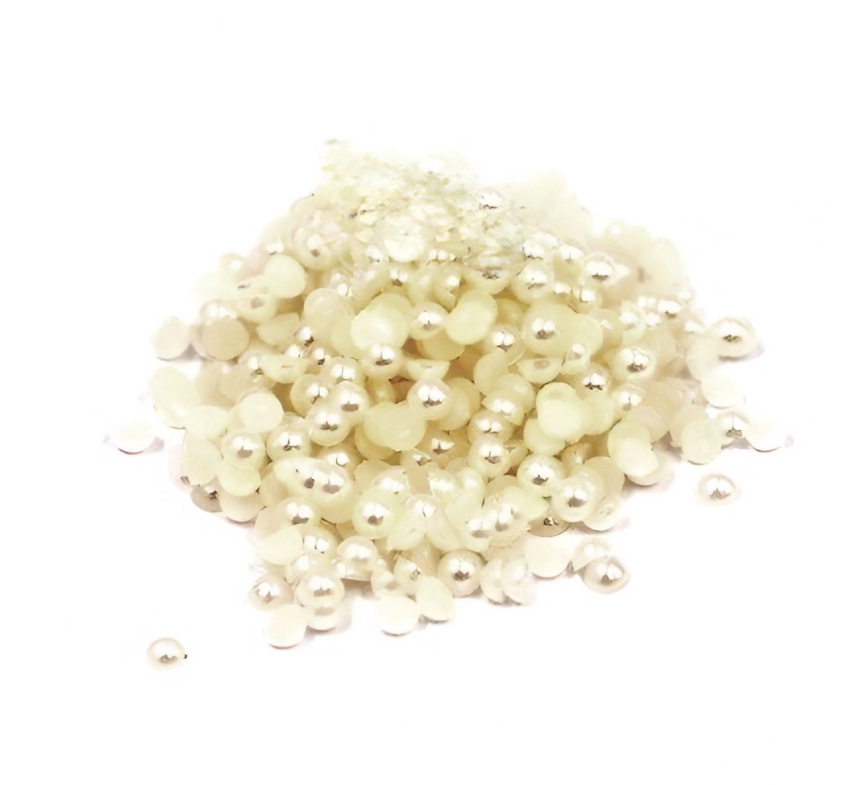 

Бусины 121 полукруглые молочный 4 мм 500 гр, Бежевый