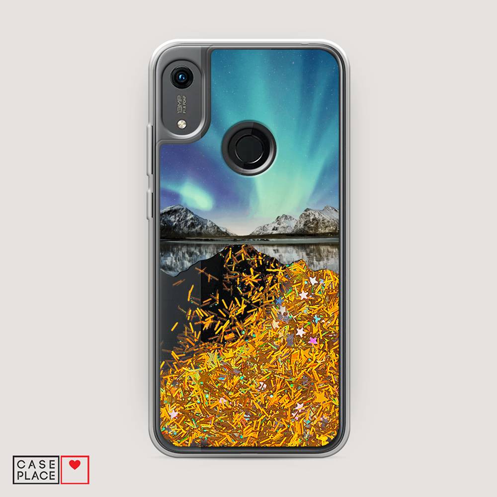 

Чехол Awog на Honor 8A (8A Pro/Prime) "Горное озеро и сияние", Голубой, 68790-1