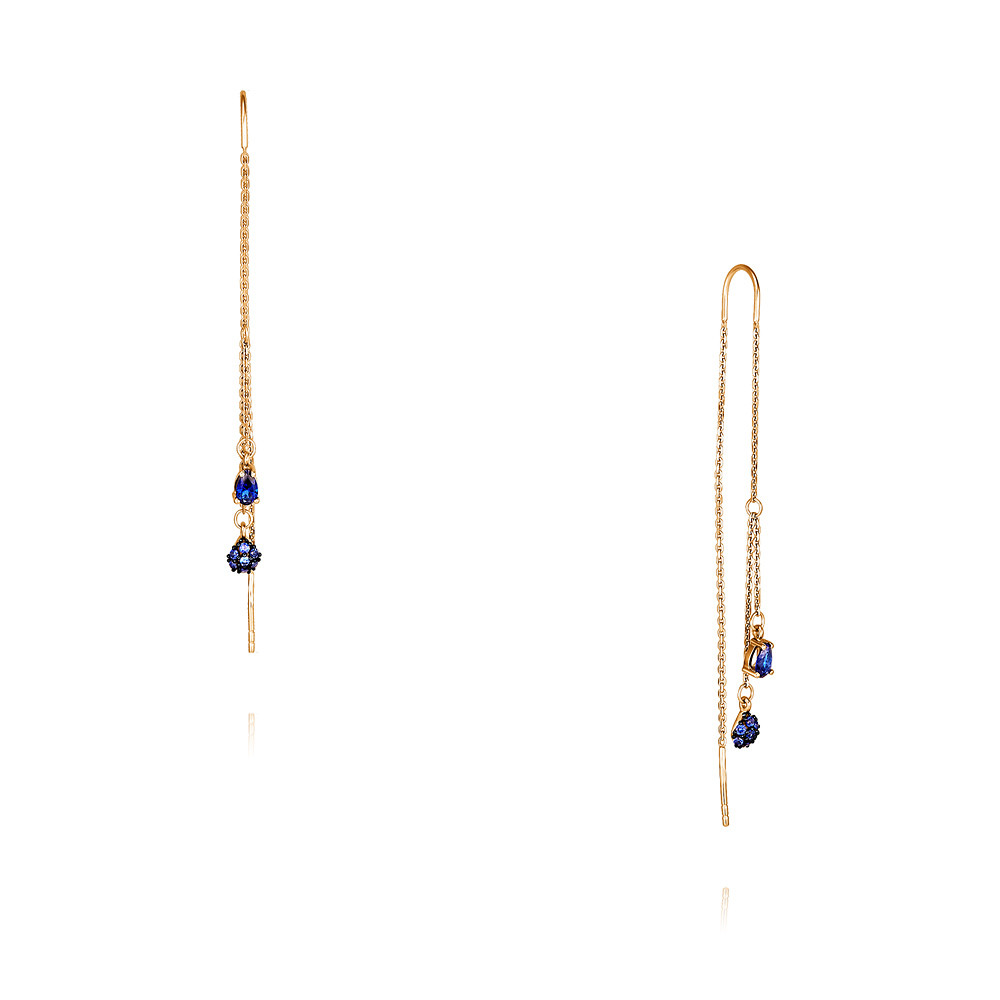 

Серьги из красного золота с корундом искусственным ADAMAS 2517095-А500Ч-722, 2517095-А500Ч-722