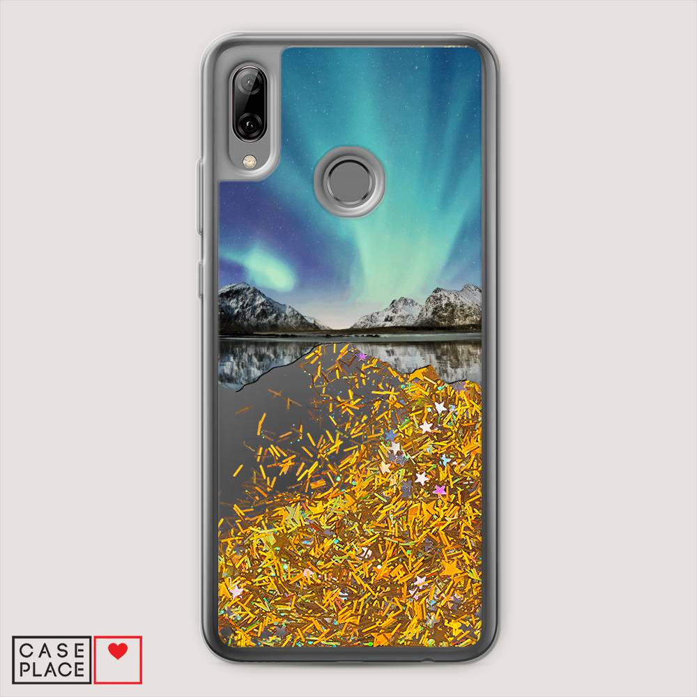 

Чехол Awog на Honor 10 Lite "Горное озеро и сияние", Голубой, 67590-1