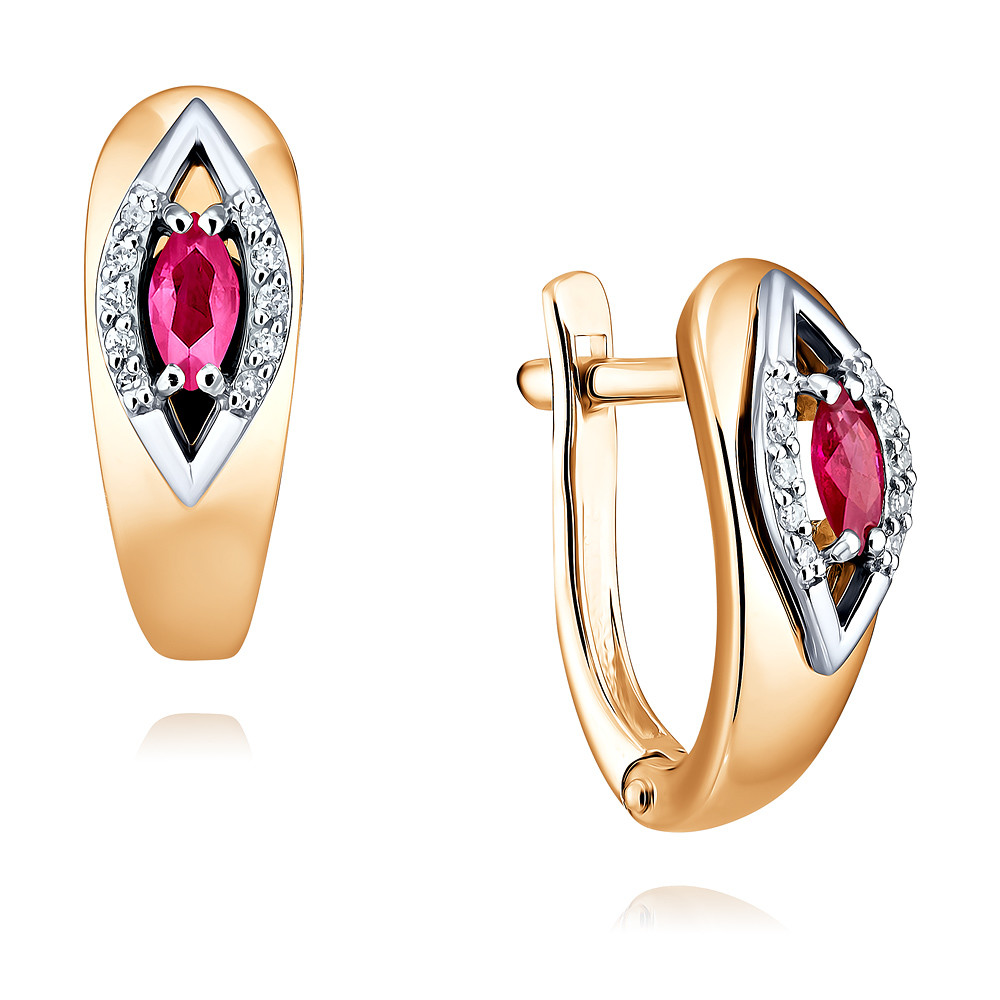 

Серьги из красного золота с бриллиантом/рубином ADAMAS 2456960/01-А50Д-431, 2456960/01-А50Д-431