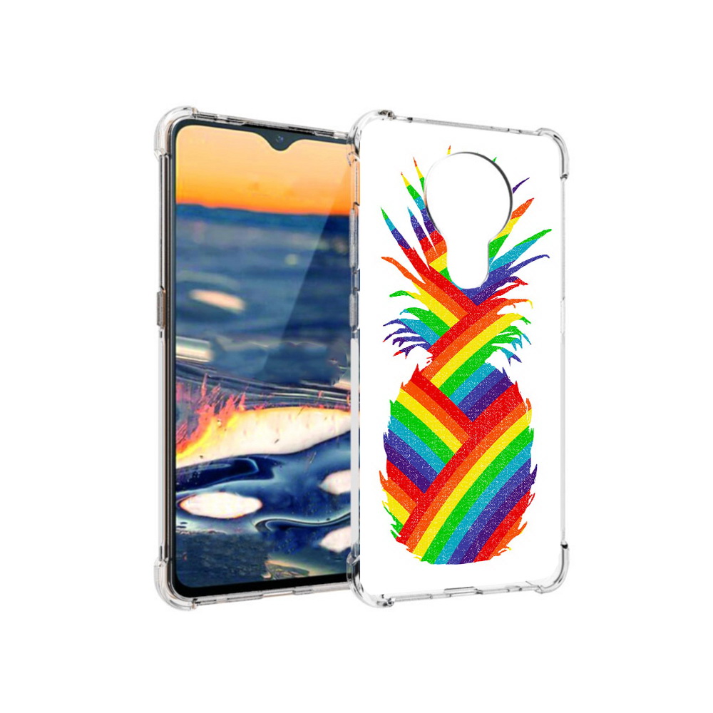 

Чехол MyPads Tocco для Nokia 5.3 радужный ананас (PT227052.106.566), Прозрачный, Tocco