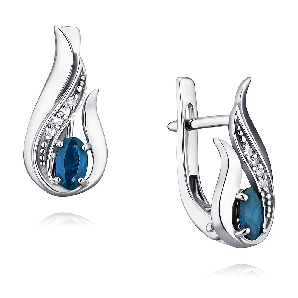 

Серьги из белого золота с сапфиром/бриллиантом ADAMAS 2418170-А51Д-432, 2418170-А51Д-432