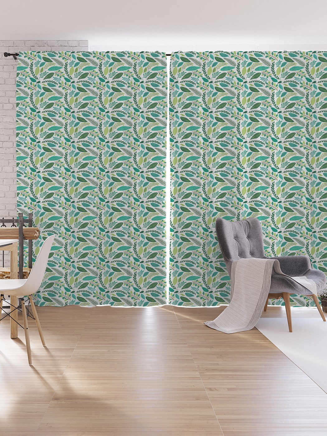 фото Шторы под лён joyarty "разнообразная листва", серия oxford delux, 340х265 см