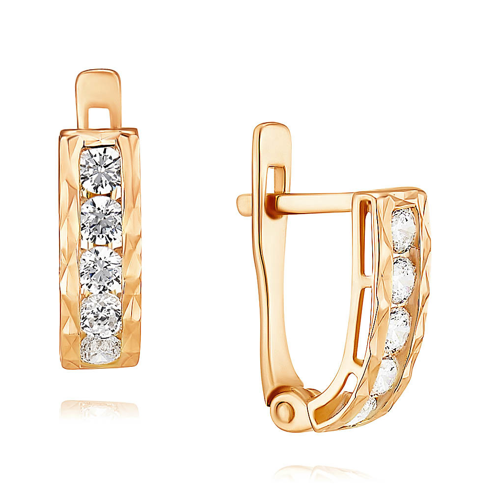 

Серьги из красного золота с фианитом ADAMAS 2455108/01-А507-72, 2455108/01-А507-72