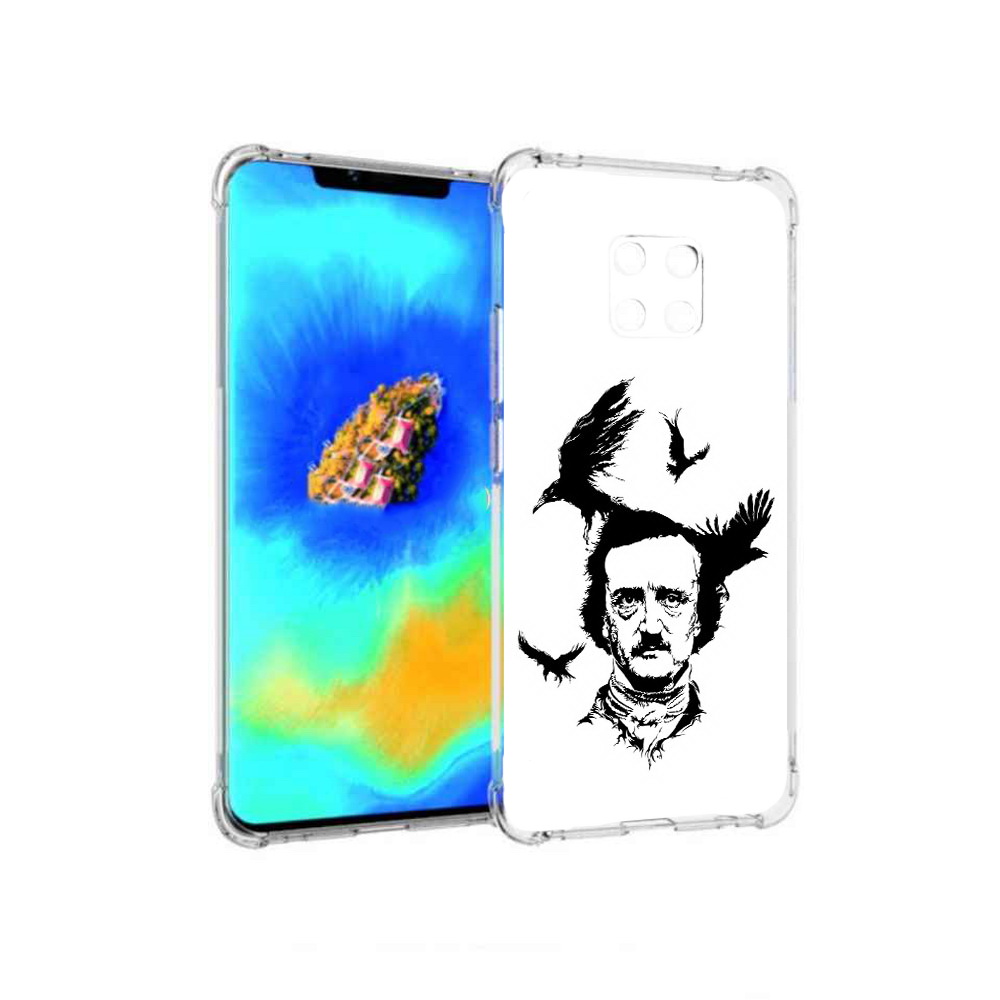 

Чехол MyPads Эдгар Аллан черно белый для Huawei Mate 20 Pro, Прозрачный, Tocco