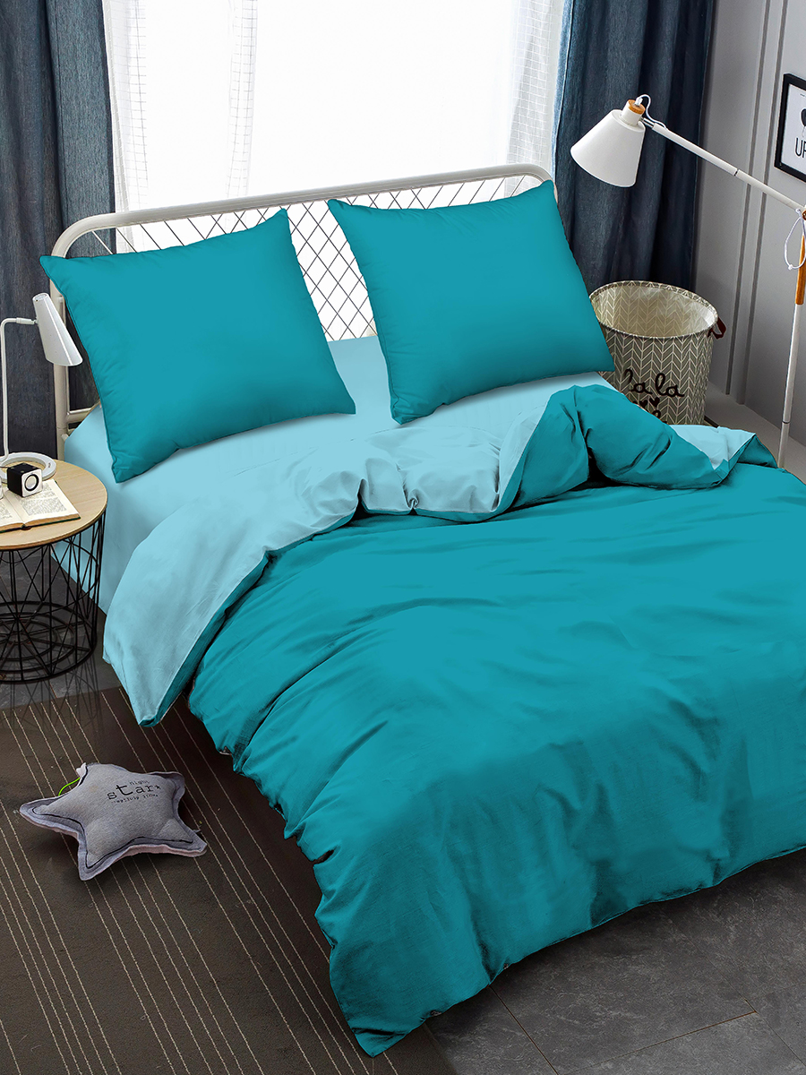 Комплект постельного белья Amore Mio 2-спальный, микрофибра, однотонный, 2 наволочки 70х70