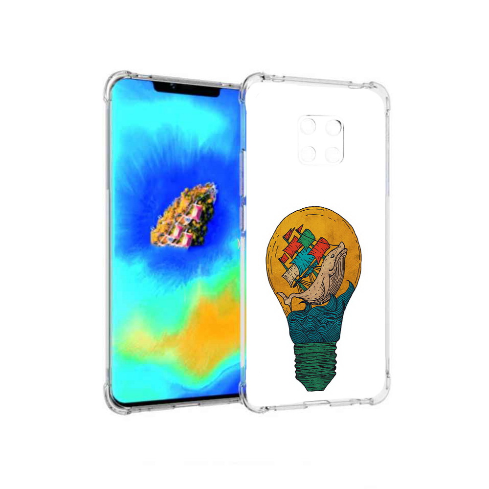 

Чехол MyPads кит в лампочке с парусами для Huawei Mate 20 Pro, Прозрачный, Tocco