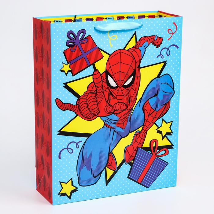 Пакет Marvel вертикальный С Днем Рождения! Человек-паук 31х40х11 см