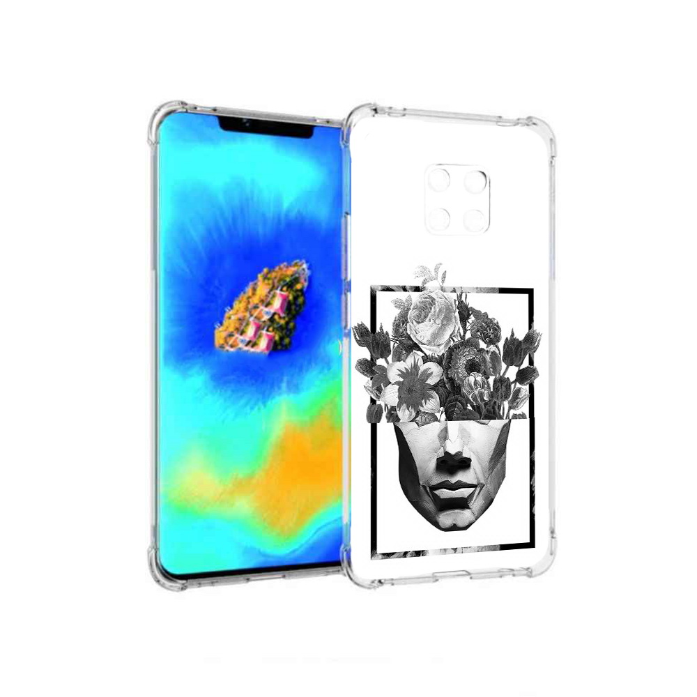 

Чехол MyPads черно белая ваза в абстракции для Huawei Mate 20 Pro, Прозрачный, Tocco