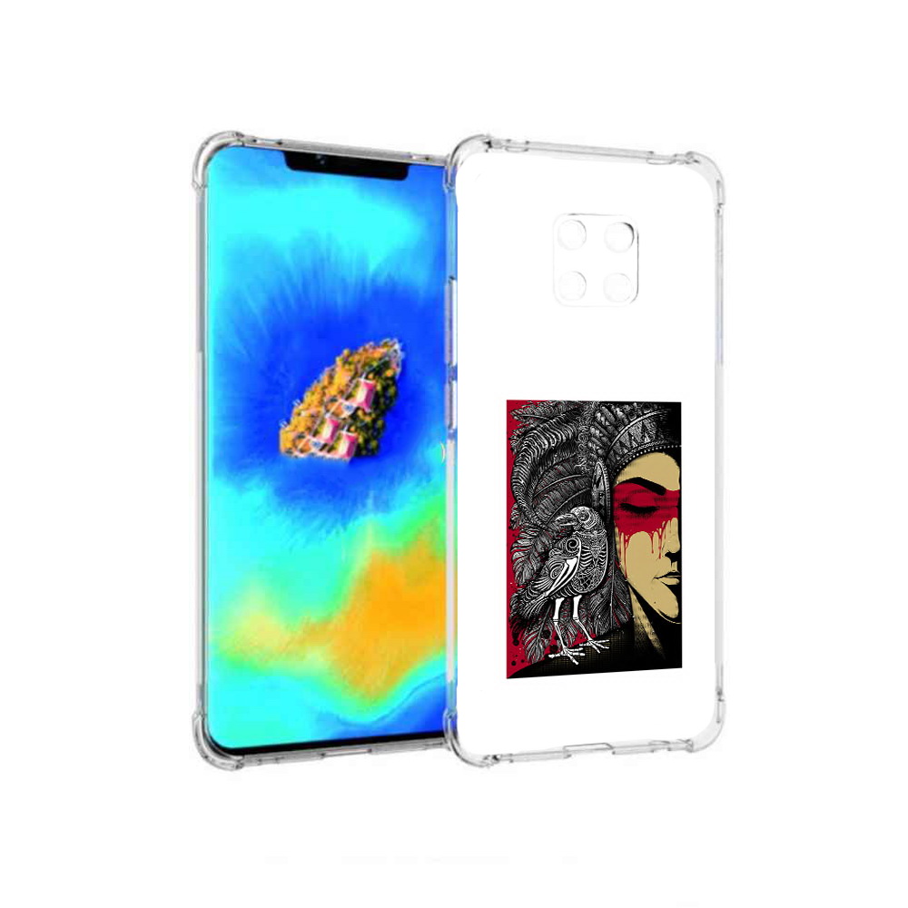 

Чехол MyPads девушка с вороном в абстракции для Huawei Mate 20 Pro, Прозрачный, Tocco
