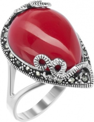 

Кольцо из серебра с кораллом р. 20 Марказит HR1072-11553, HR1072-11553