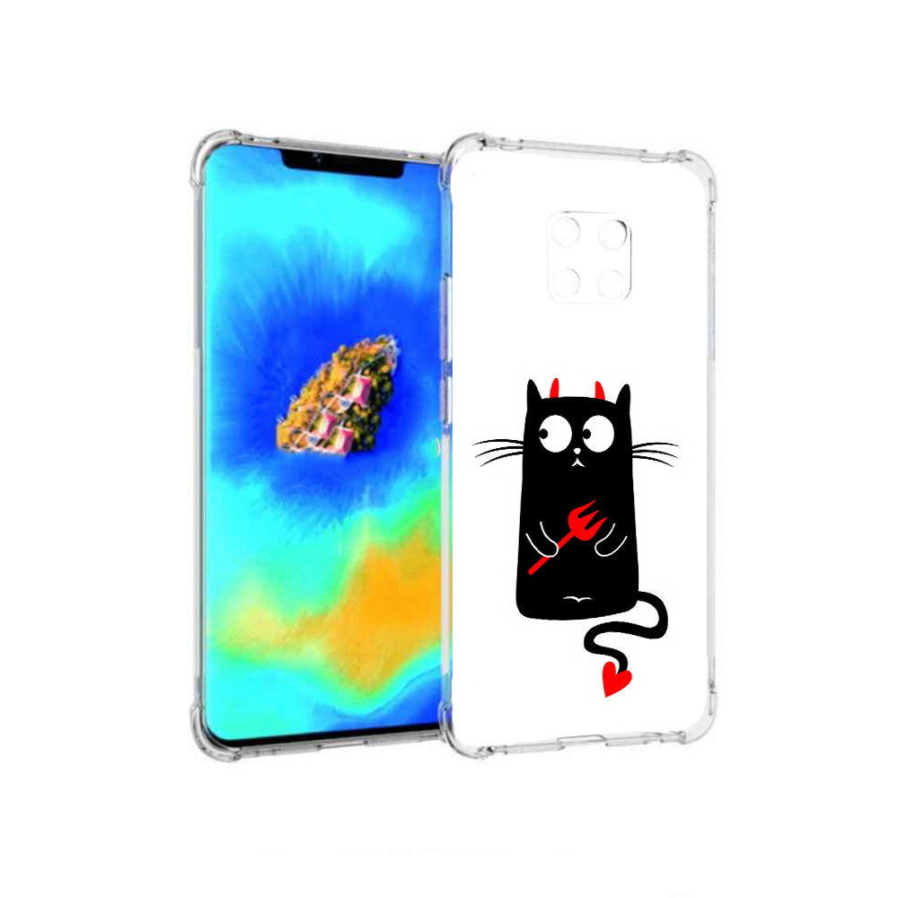 

Чехол MyPads Кот демон для Huawei Mate 20 Pro, Прозрачный, Tocco