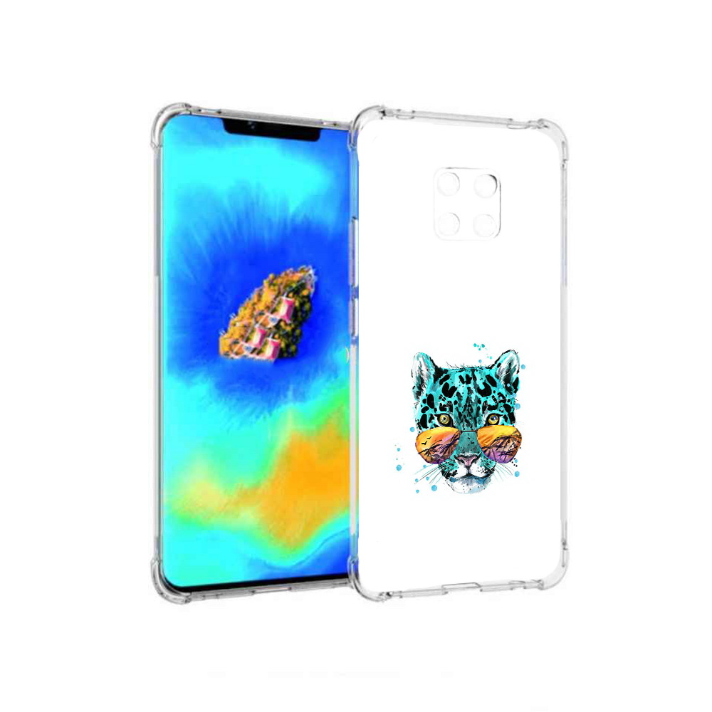 Чехол MyPads голубой лео для Huawei Mate 20 Pro