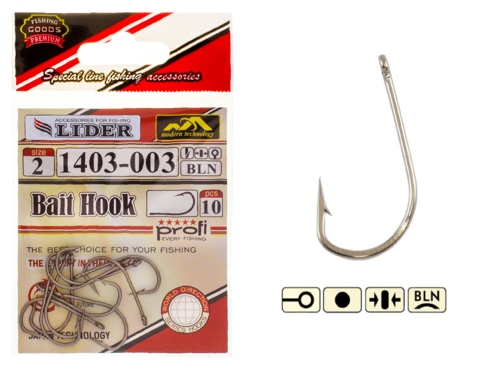 Крючок LIDER BAIT HOOK BLN №3 10 шт