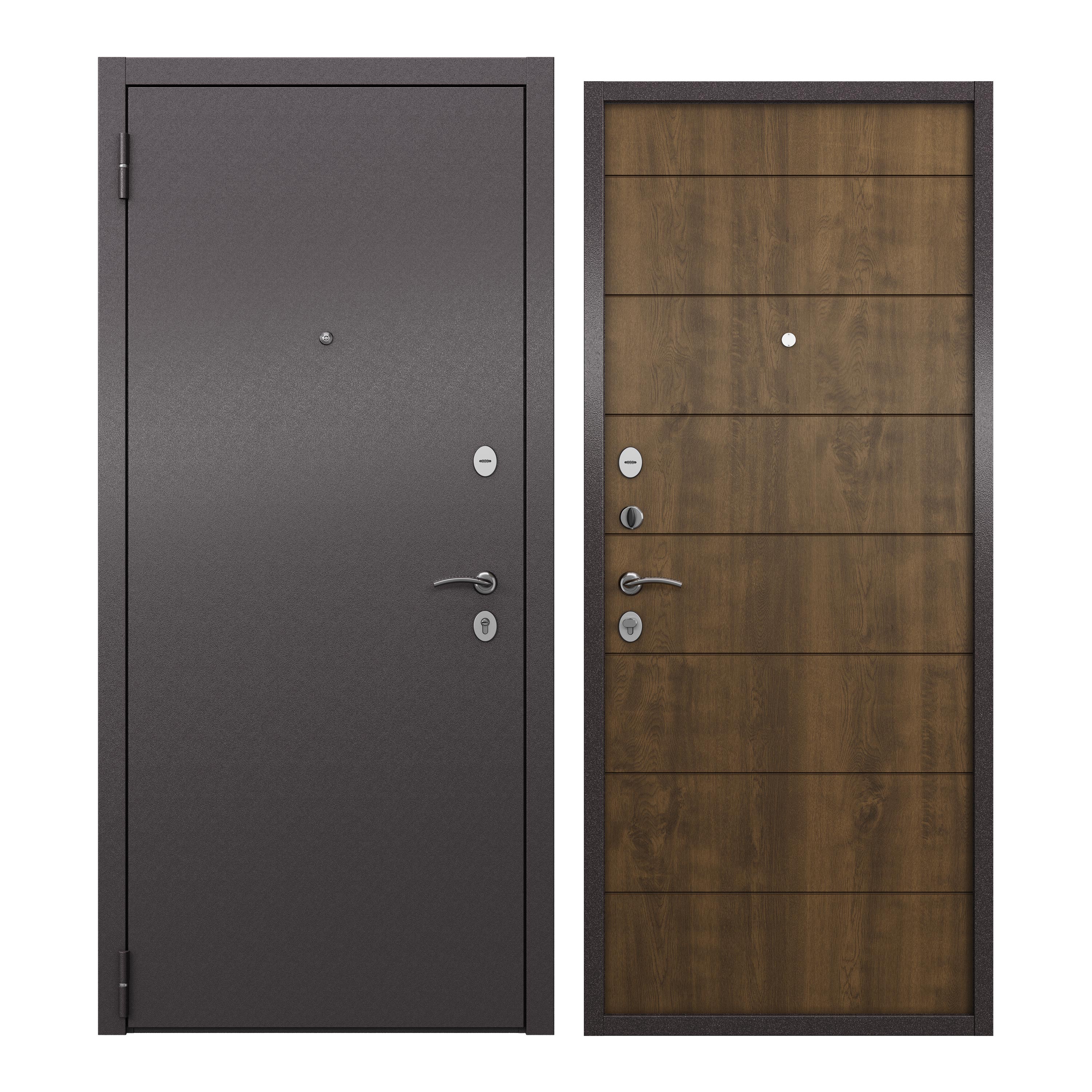 Дверь входная для квартиры ProLine металлическая Apartment 860х2050, левая, коричневый дверь входная buldoors вилд левая букле шоколад букле шоколад 860х2050 мм