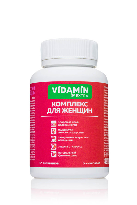 фото Витамины для волос vidamin extra женский комплекс для волос, ногтей, кожи капсулы 60 шт.