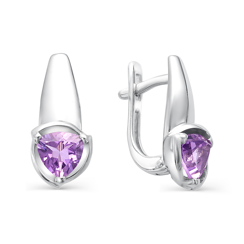 

Серьги из серебра с аметистом АЛЬКОР 02-0376/00АМ-00, 02-0376/00АМ-00