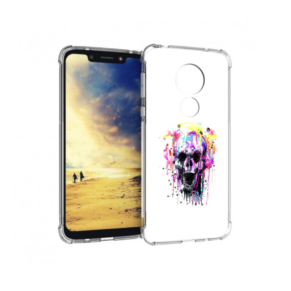 

Чехол MyPads Tocco для Motorola G7 Power граффити череп (PT227059.362.298), Прозрачный, Tocco