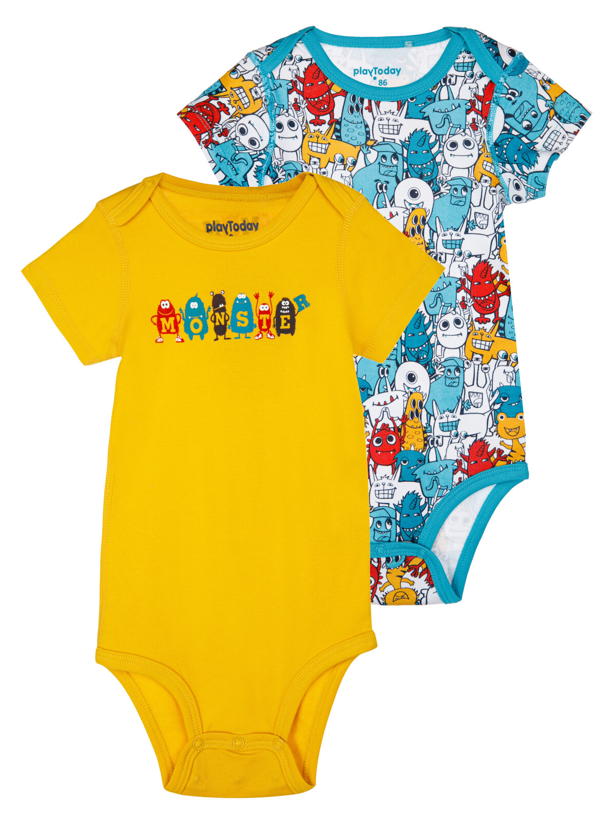 

Боди детское 2 шт PlayToday 12419046, жёлтый; разноцветный, 86, Желтый;разноцветный, 12419046