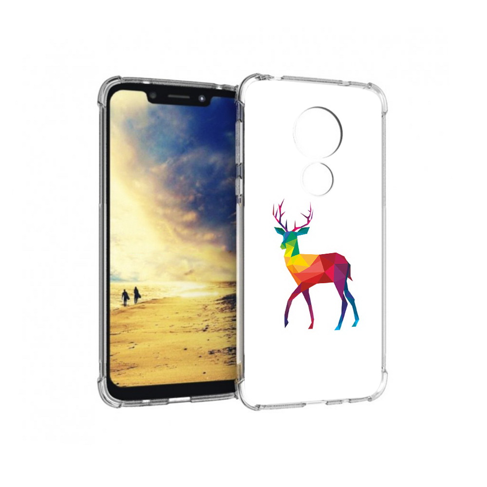 

Чехол MyPads Tocco для Motorola G7 Power геометрический олень (PT227059.362.286), Прозрачный, Tocco