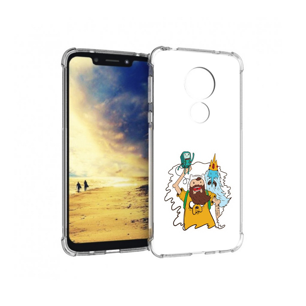 

Чехол MyPads Tocco для Motorola G7 Power время приключений старый Финн (PT227059.362.279), Прозрачный, Tocco