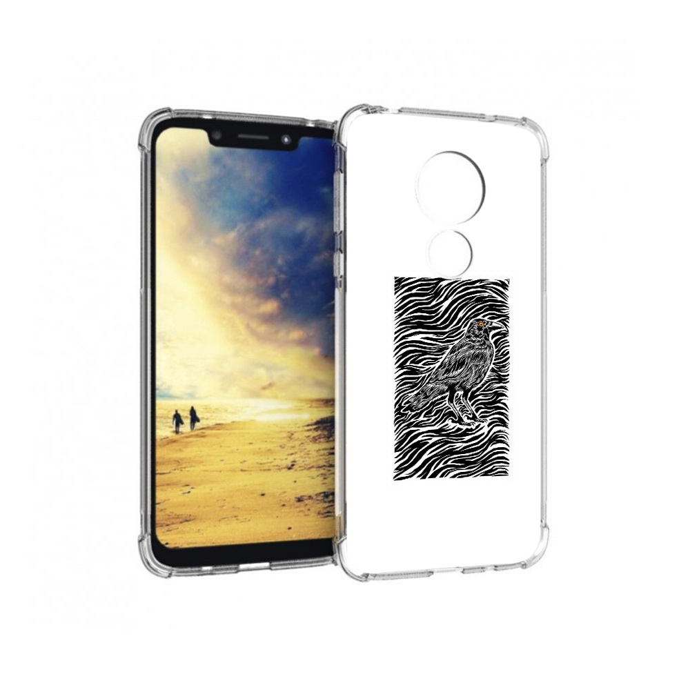 

Чехол MyPads Tocco для Motorola G7 Power ворон в абстракции (PT227059.362.272), Прозрачный, Tocco