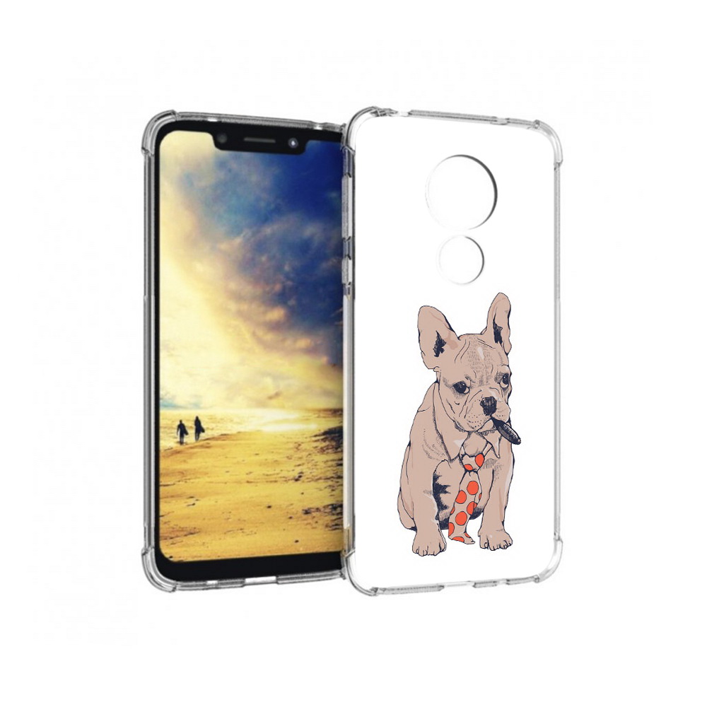 

Чехол MyPads Tocco для Motorola G7 Power бульдог с сигарой (PT227059.362.250), Прозрачный, Tocco