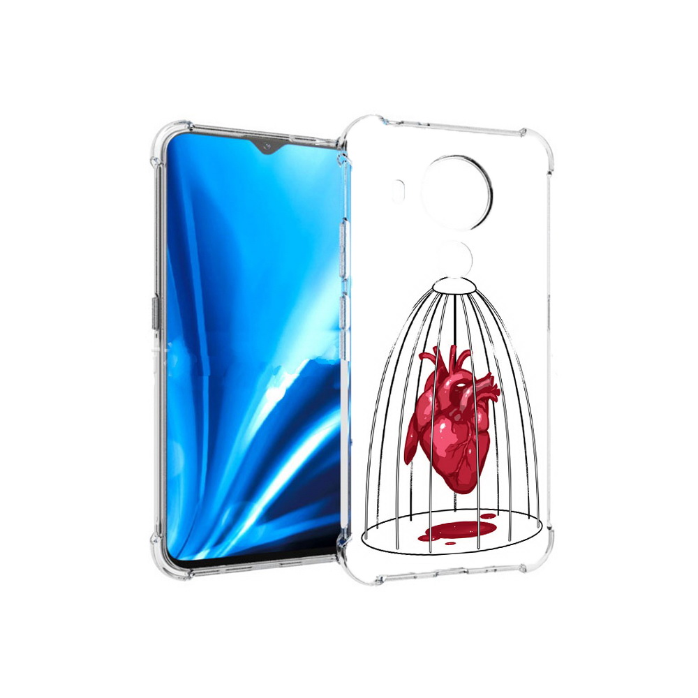 

Чехол MyPads Tocco для Nokia 5.4 сердце в клетке (PT156621.100.597), Прозрачный, Tocco