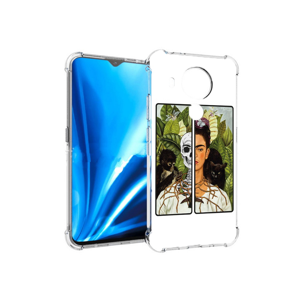 

Чехол MyPads Tocco для Nokia 5.4 сдвоенная картинка девушка скелет (PT156621.100.595), Прозрачный, Tocco