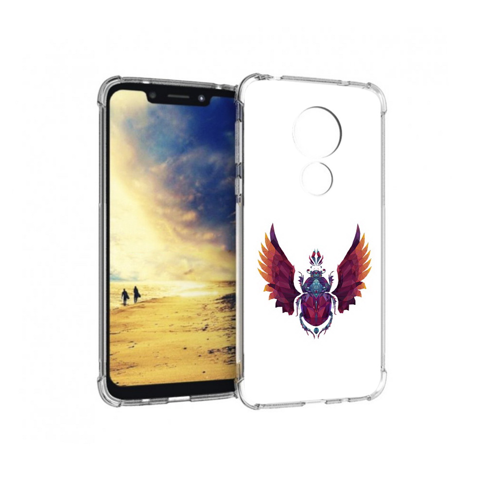 

Чехол MyPads Tocco для Motorola G7 Power алмазный скоробей (PT227059.362.219), Прозрачный, Tocco