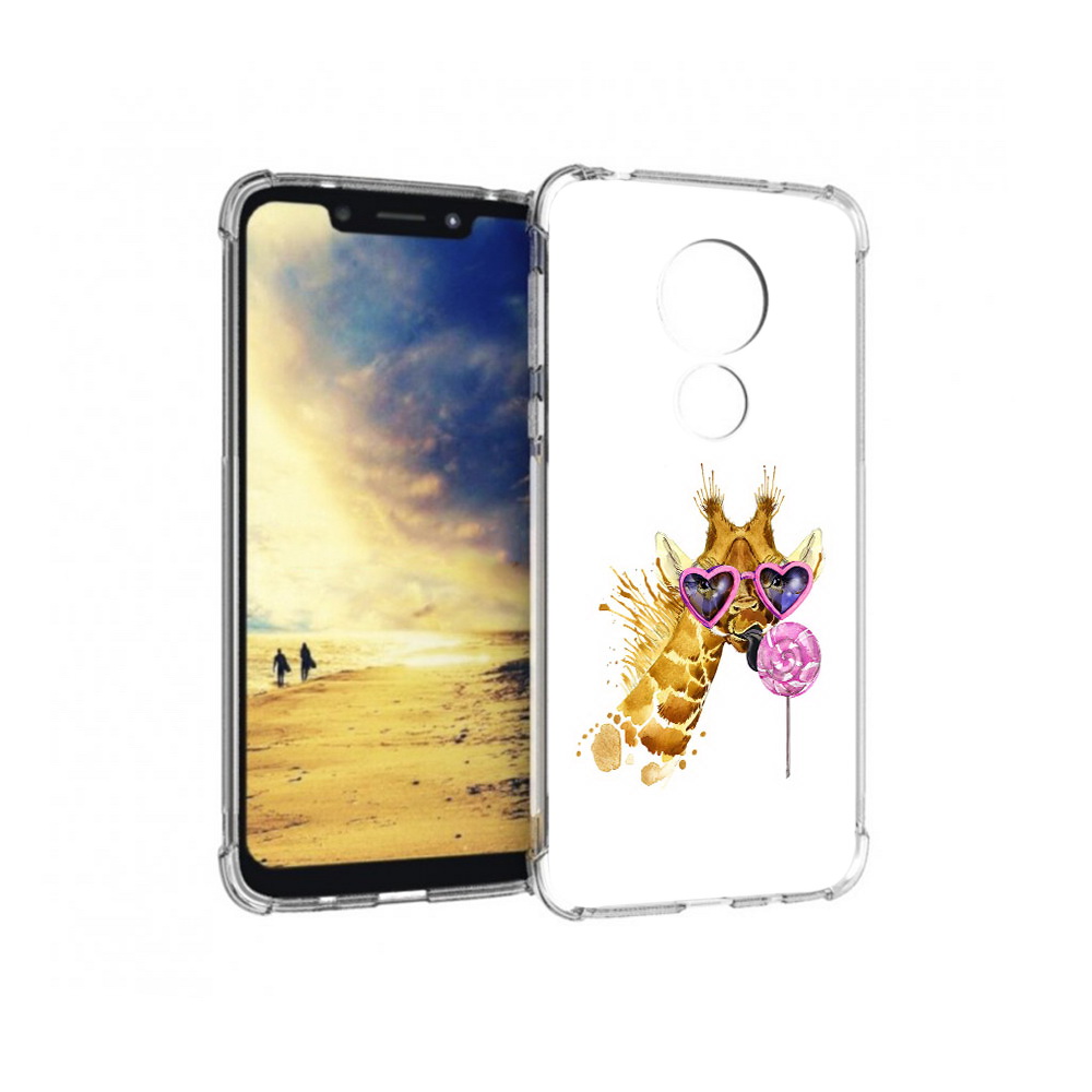 

Чехол MyPads Tocco для Motorola G7 Power акварельный жираф (PT227059.362.217), Прозрачный, Tocco