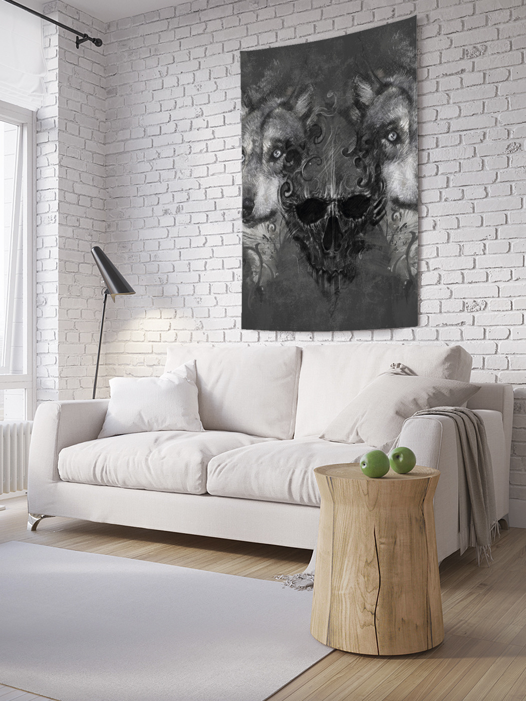 

Вертикальное фотопанно на стену JoyArty Череп и волки 150x200 см, Череп и волки