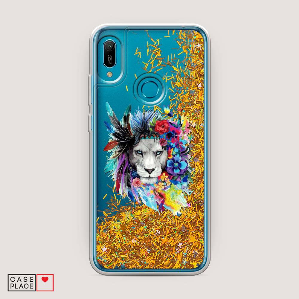 

Чехол Awog на Huawei Y6 2019 "Гавайский лев", Розовый, 68690-1