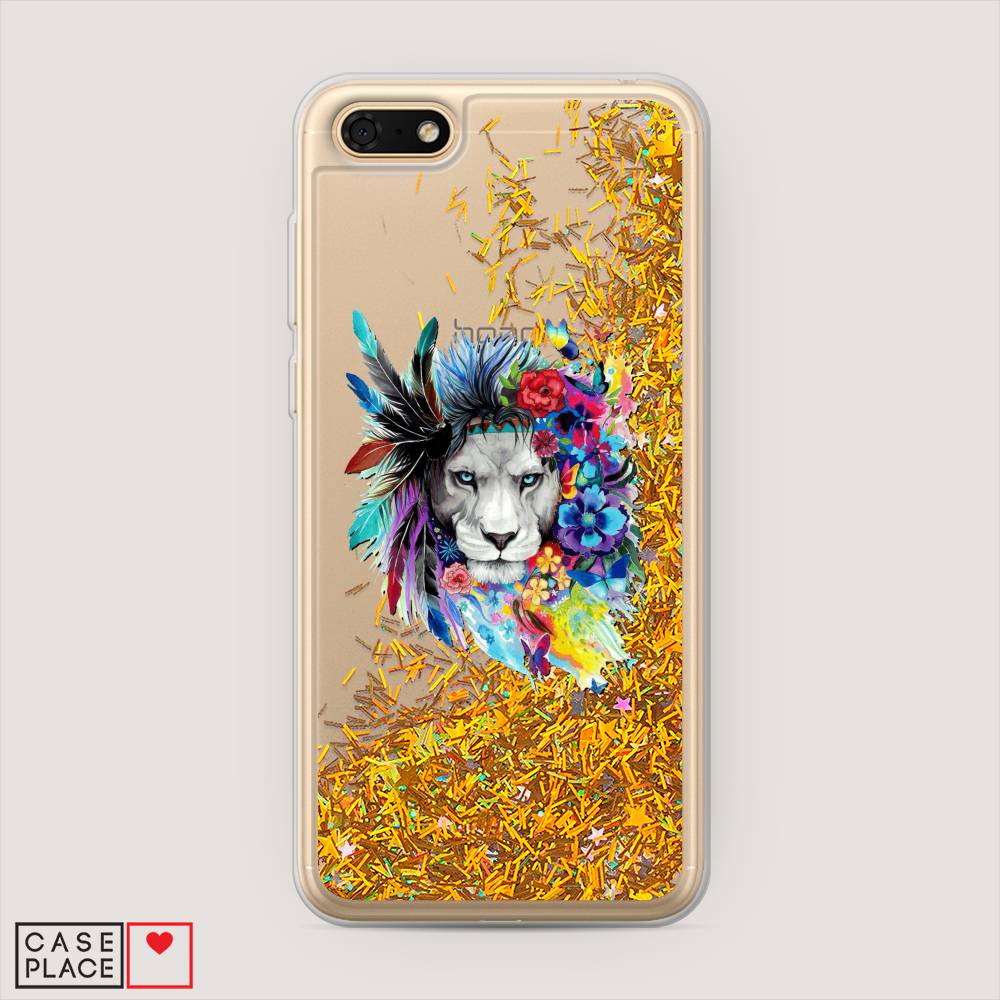 

Чехол Awog на Huawei Y5 Prime 2018 "Гавайский лев", Розовый, 66390-1