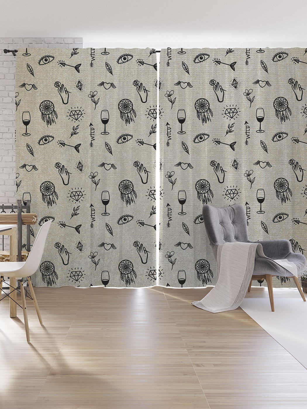 

Шторы под лён JoyArty "Атрибуты вечности", серия Oxford DeLux, 340х265 см, Атрибуты вечности