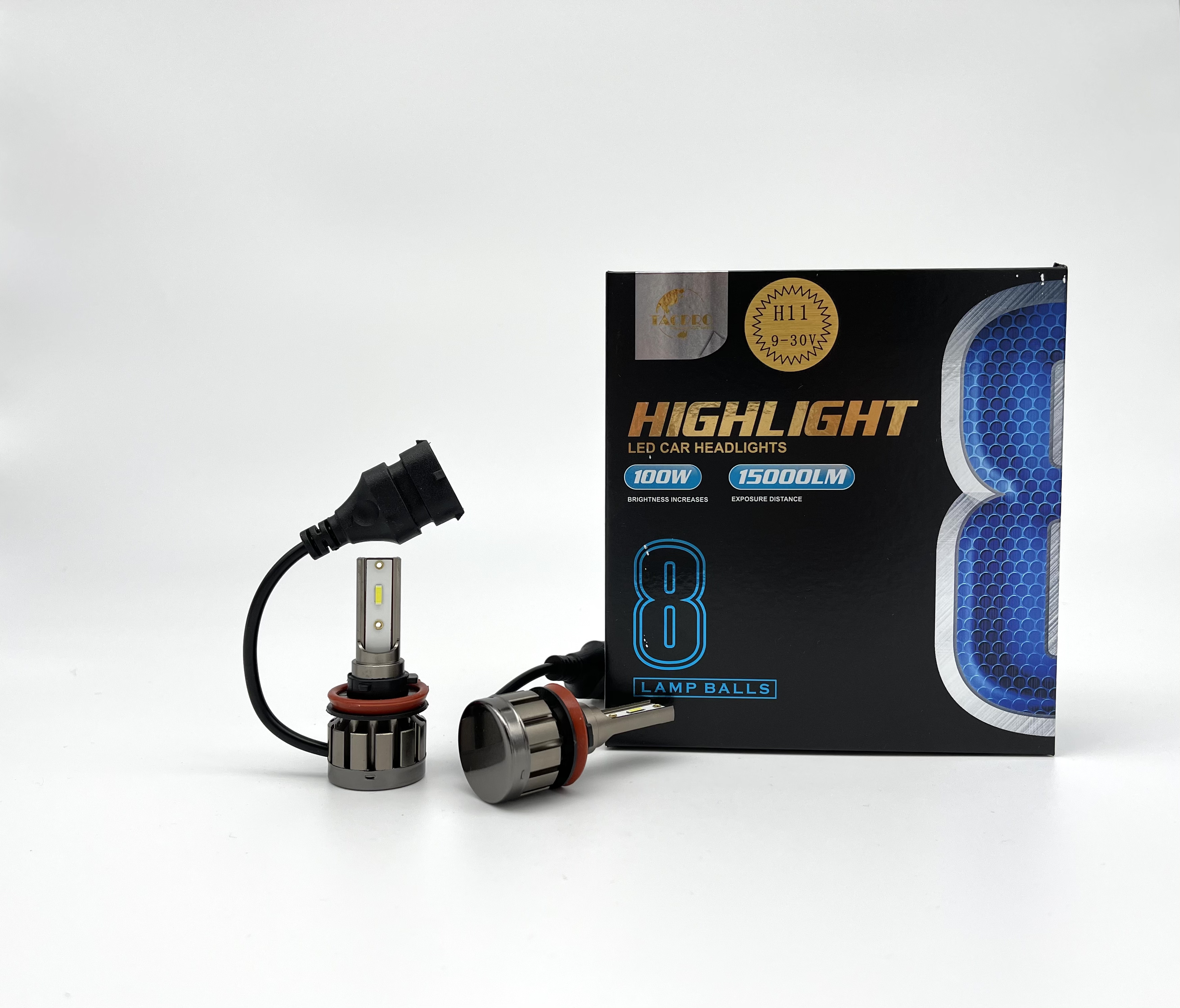 

LED лампы TACPRO TP8 7600LM-6000K-100W/H11