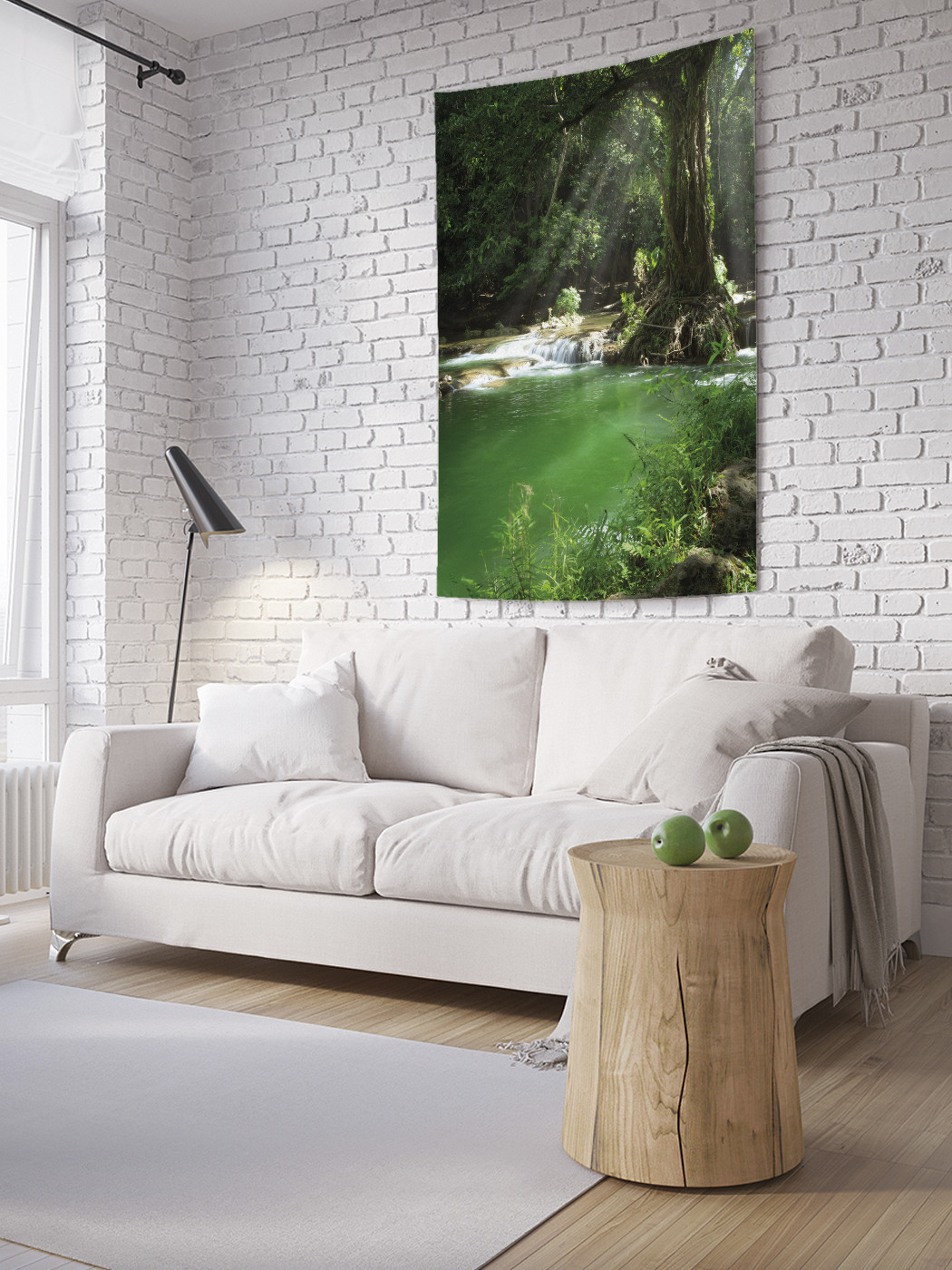 

Вертикальное фотопанно на стену JoyArty Широкая река в лесу 150x200 см, Широкая река в лесу