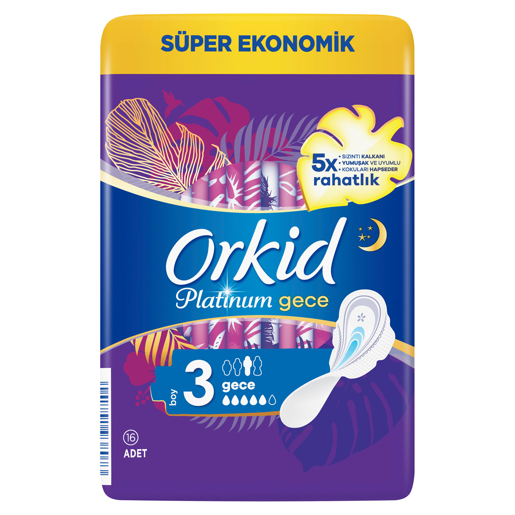 

Гигиенические прокладки Orkid Platinum Gece, размер 3, 16 шт.