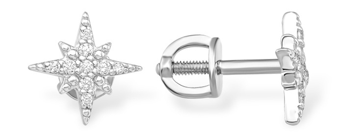 

Серьги из серебра Kari Jewelry 237516, фианит, 237516