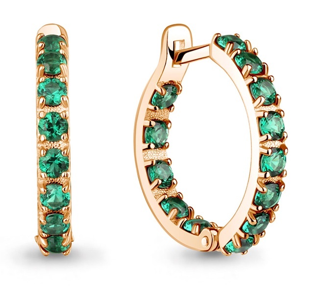 

Серьги из серебра Kari Jewelry 237508, изумруд искусственный, 237508